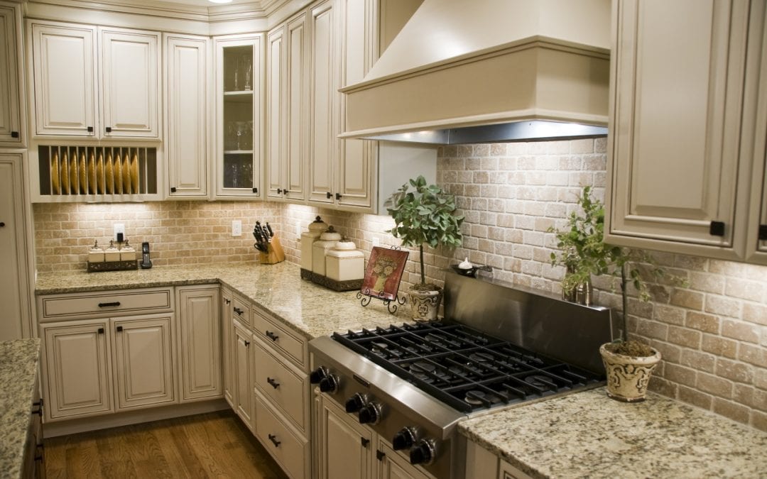 easy home updates include installing a backsplash in the kitchen